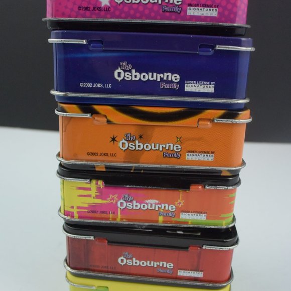 Osbourne Family 2002 Collectible Mini Tin Lunchboxes Complete Set + 4 Extras - Picture 8 of 8